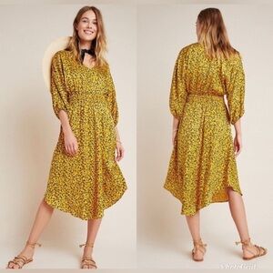 Anthropologie Marigold Midi Dress Floral- Gently Used— Size Large